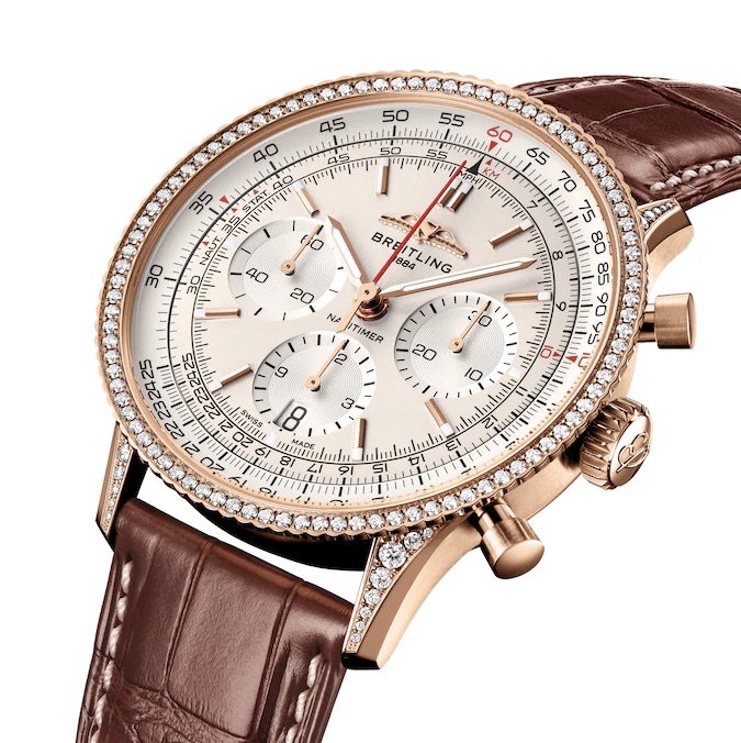 The Dazzling Altitude: Perfect Online Fake Breitling’s Diamond-Set Navitimer B01 41 Chronograph Watches UK
